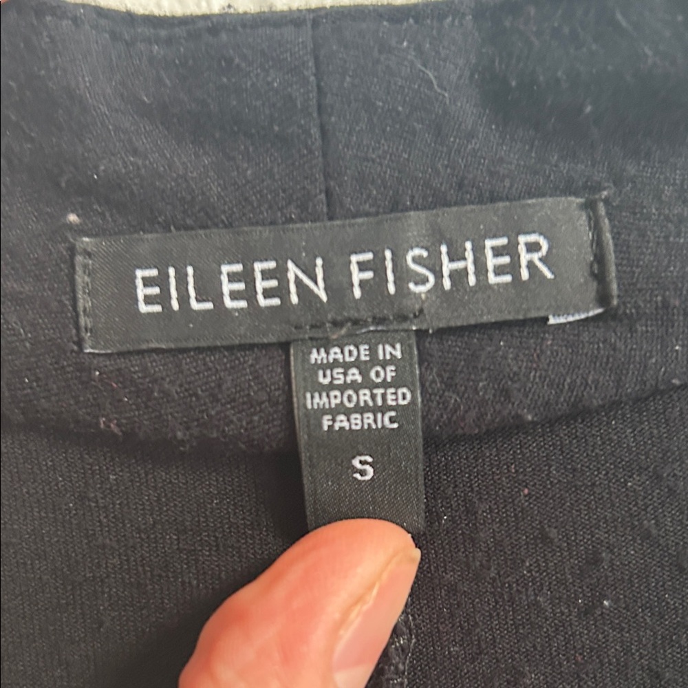 Eileen Fisher Black V-Neck Midi Dress - Picture 3 of 3